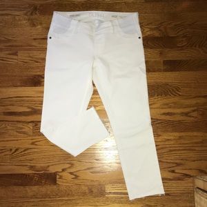 DL1961 maternity jeans - white denim with raw hem